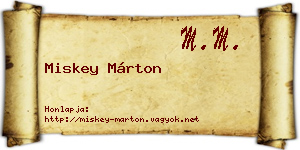 Miskey Márton névjegykártya