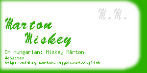 marton miskey business card