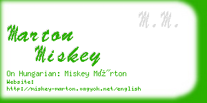 marton miskey business card
